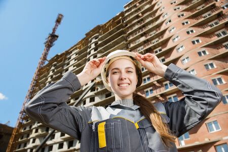 Female worker at a construction
