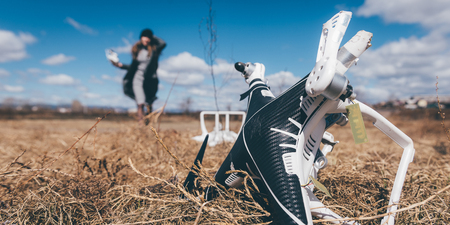 Drone accident. Crashed copter. RC toy after an collisionの写真素材