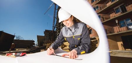 Female worker at a construction