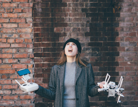 Accident with a droneの写真素材