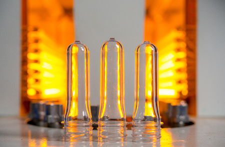 Plastic bottle making processの写真素材