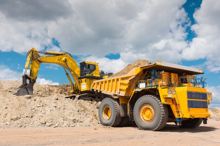 Coal mining in open pitの写真素材