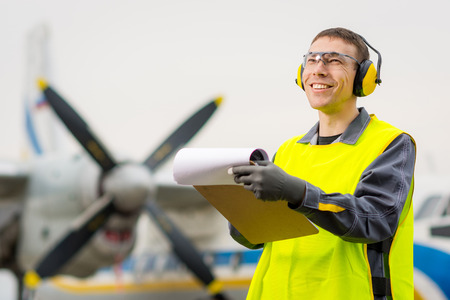 Male airport workerの写真素材