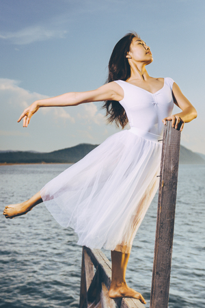 Ballet dancer outdoorの写真素材