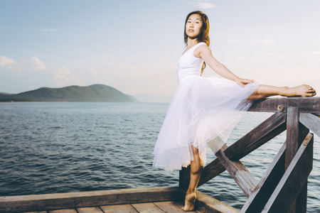 Ballet dancer outdoorの写真素材