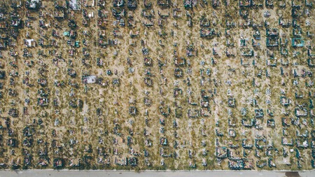 aerial view cemetryの写真素材