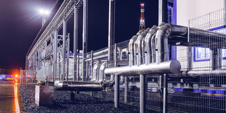 oil pipe plant natural gas station equipmentの写真素材