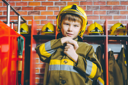 Child Firefighter playの写真素材