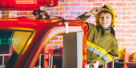 Child Firefighter playの写真素材