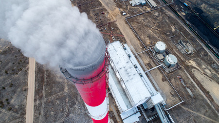 aerial view smokestack
