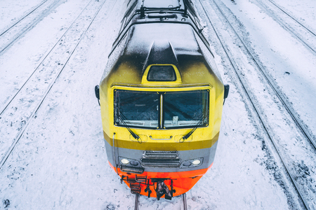 russian train winterの写真素材