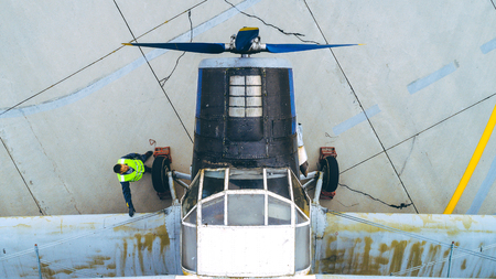 airport worker working at airport areaの写真素材