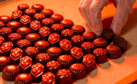 chocolate candy makingの写真素材