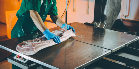 meat cutting factoryの写真素材