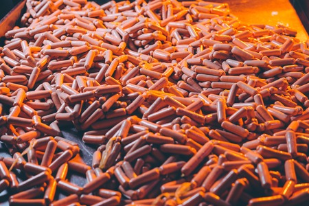 sausage meat productionの写真素材