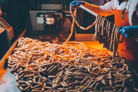 sausage meat productionの写真素材