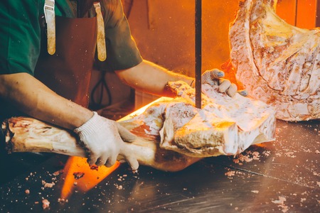 meat cutting factoryの写真素材