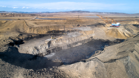 Coal mining in open pit