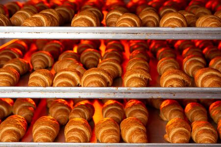 croissant making factory bakery fresh cook biscuitの写真素材