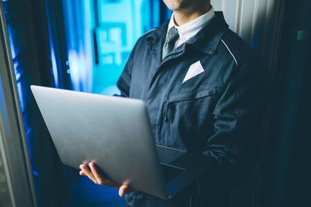 server data network center internet man connection engineer supportの写真素材