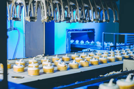 ice cream factory process making conveyor modernの写真素材