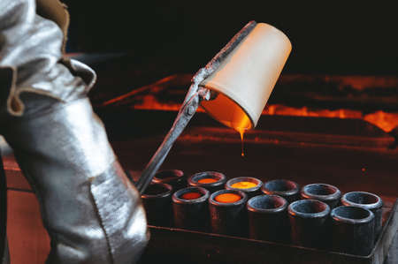 casting gold mining industry factory metal productionの写真素材