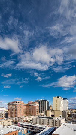 spokane downtown bank hotel street aerial viewの写真素材
