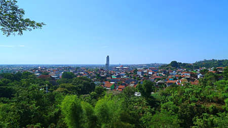 Landscape view of the city of Semarang, central Java, Indonesiaの写真素材