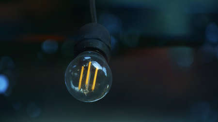 small lights against the background of bokeh trees