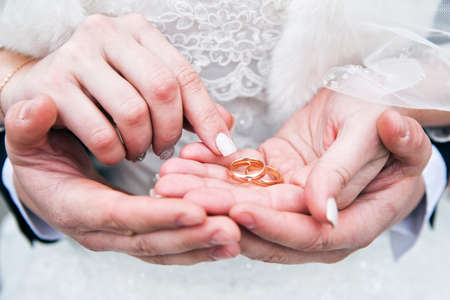 wedding rings on hand