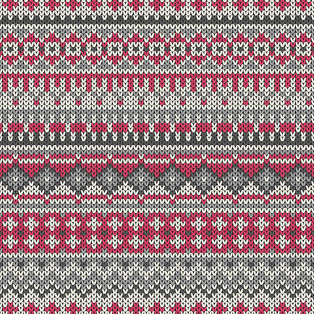 Knitted seamless pattern in traditional Fair Isle styleのイラスト素材