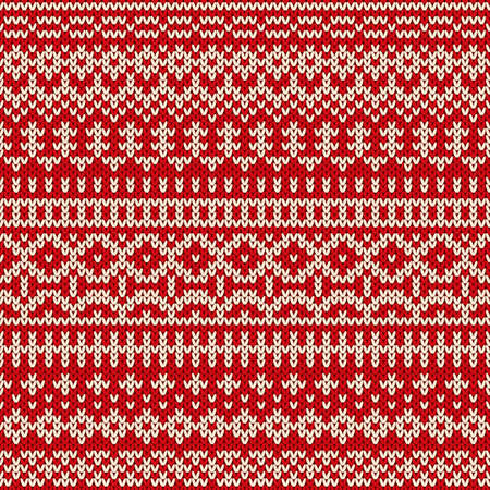 Knitted seamless pattern in traditional Fair Isle styleのイラスト素材