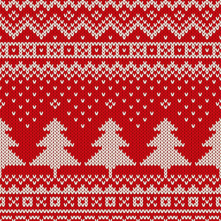 Seamless winter holiday knitted pattern. Christmas Backgroundのイラスト素材