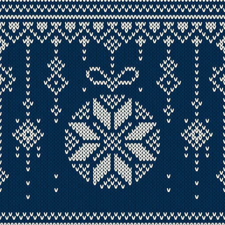 Christmas Background. Seamless holiday patten on the wool knitted textureのイラスト素材