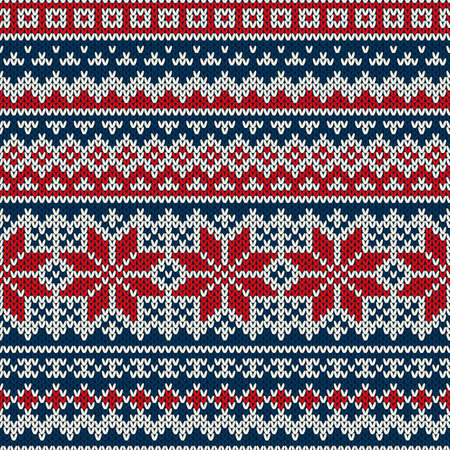 Winter Holiday Seamless Knitted Patternのイラスト素材