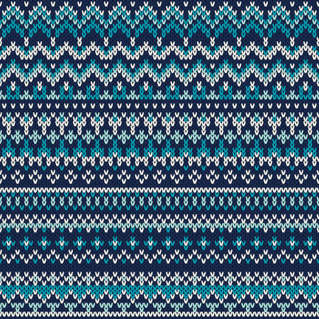 Seamless Fair Isle Knitted Pattern. Festive and Fashionable Sweater Designのイラスト素材