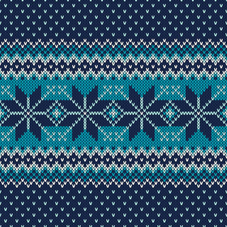 Seamless Fair Isle Knitted Pattern. Festive and Fashionable Sweater Designのイラスト素材