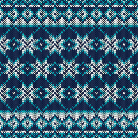Seamless Fair Isle Knitted Pattern. Festive and Fashionable Sweater Designのイラスト素材
