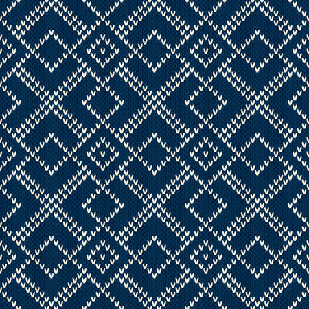 Seamless Fair Isle Knitted Pattern. Festive and Fashionable Sweater Design