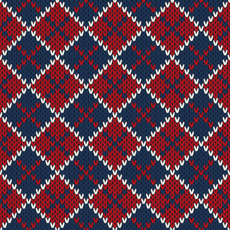 Argyle Sweater Design. Seamless Knitted Patternのイラスト素材