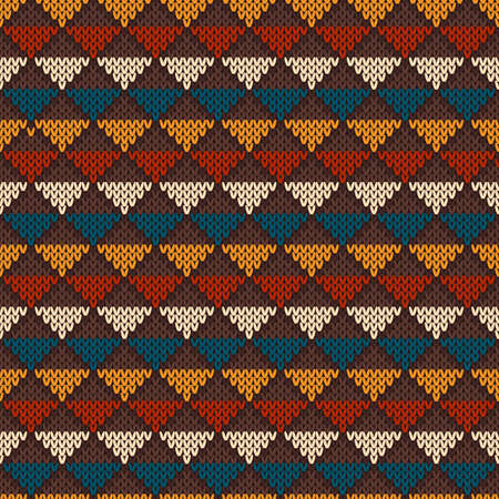 Vintage Knitted Seamless Pattern in Fair Isle style. Hipster Sweater Designのイラスト素材