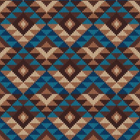 Traditional Tribal Aztec Pattern. Seamless Knitting Ornamentのイラスト素材