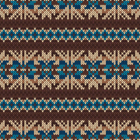 Traditional Fair Isle Pattern. Seamless Knitting Ornamentのイラスト素材