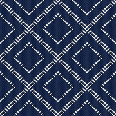 Seamless Knitting Pattern. Knitted Sweater Designのイラスト素材