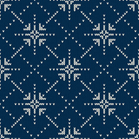 Knitted Sweater Design with Stars. Seamless Patternのイラスト素材