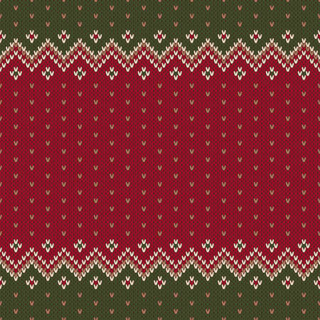 Traditional Christmas Sweater Design. Seamless Knitting Patternのイラスト素材