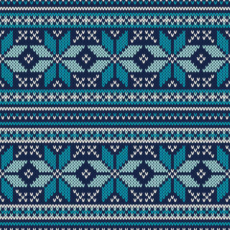 Winter Holiday Seamless Knitted Pattern. Fair Isle Sweater Designのイラスト素材