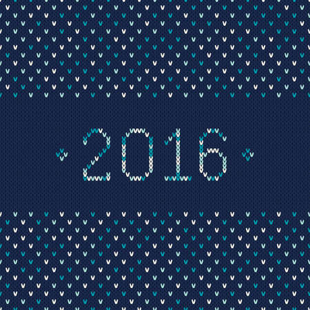 New Year 2016. Winter Holiday Seamless Knitted Pattern
