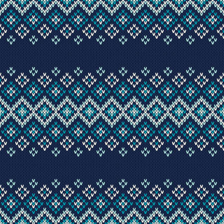 Winter Holiday Seamless Knitted Pattern. Fair Isle Sweater Designのイラスト素材