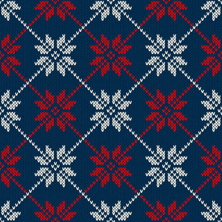 Winter Holiday Sweater Design. Seamless Knitted Patternのイラスト素材